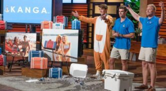 Kanga Kase Mate team members present on Shark Tank set