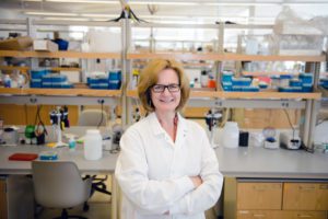 Barbara Campbell in the lab.