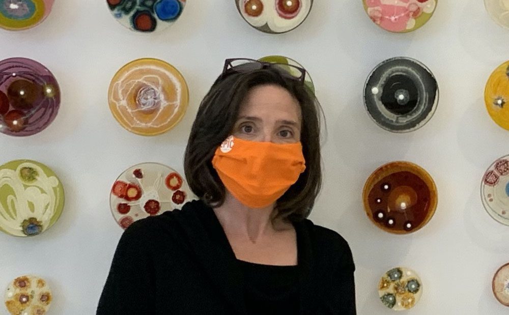 Meredith Morris wearing mask