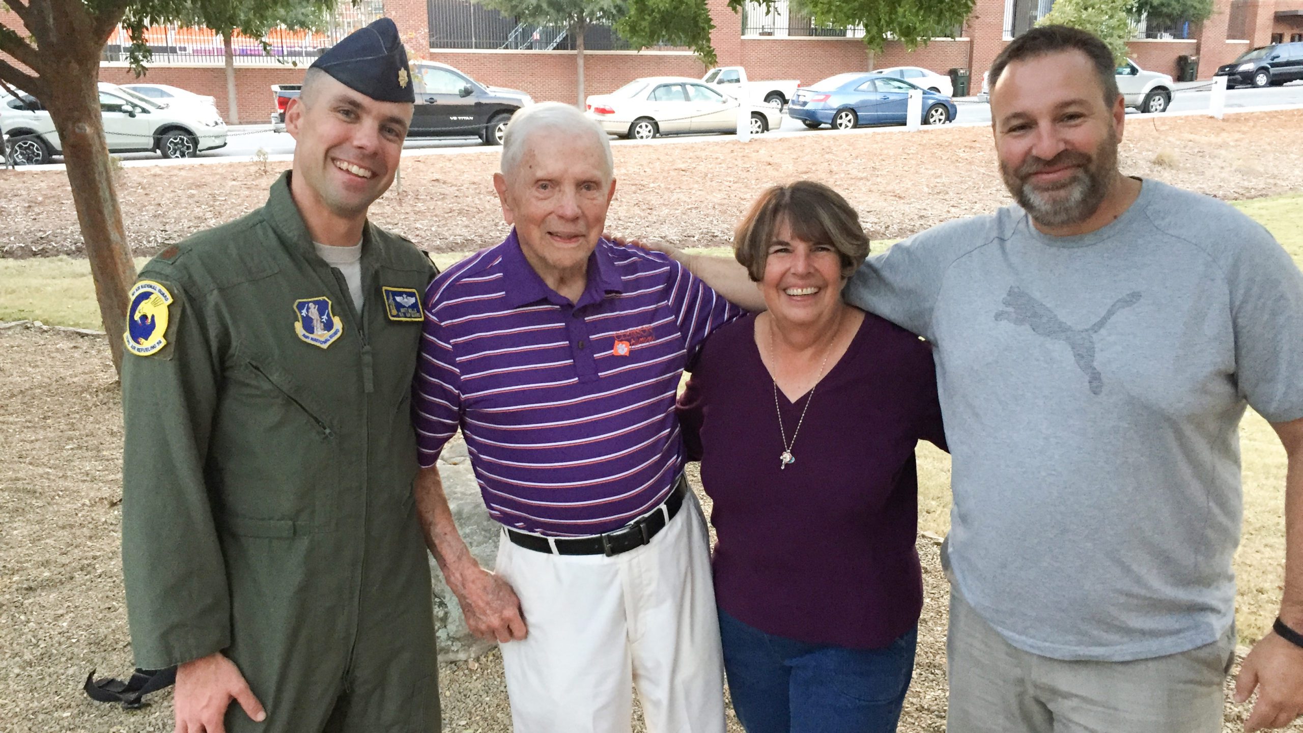 Col. Ben Skardon, Mike Smalley, Debby Mills and Matt Smalley