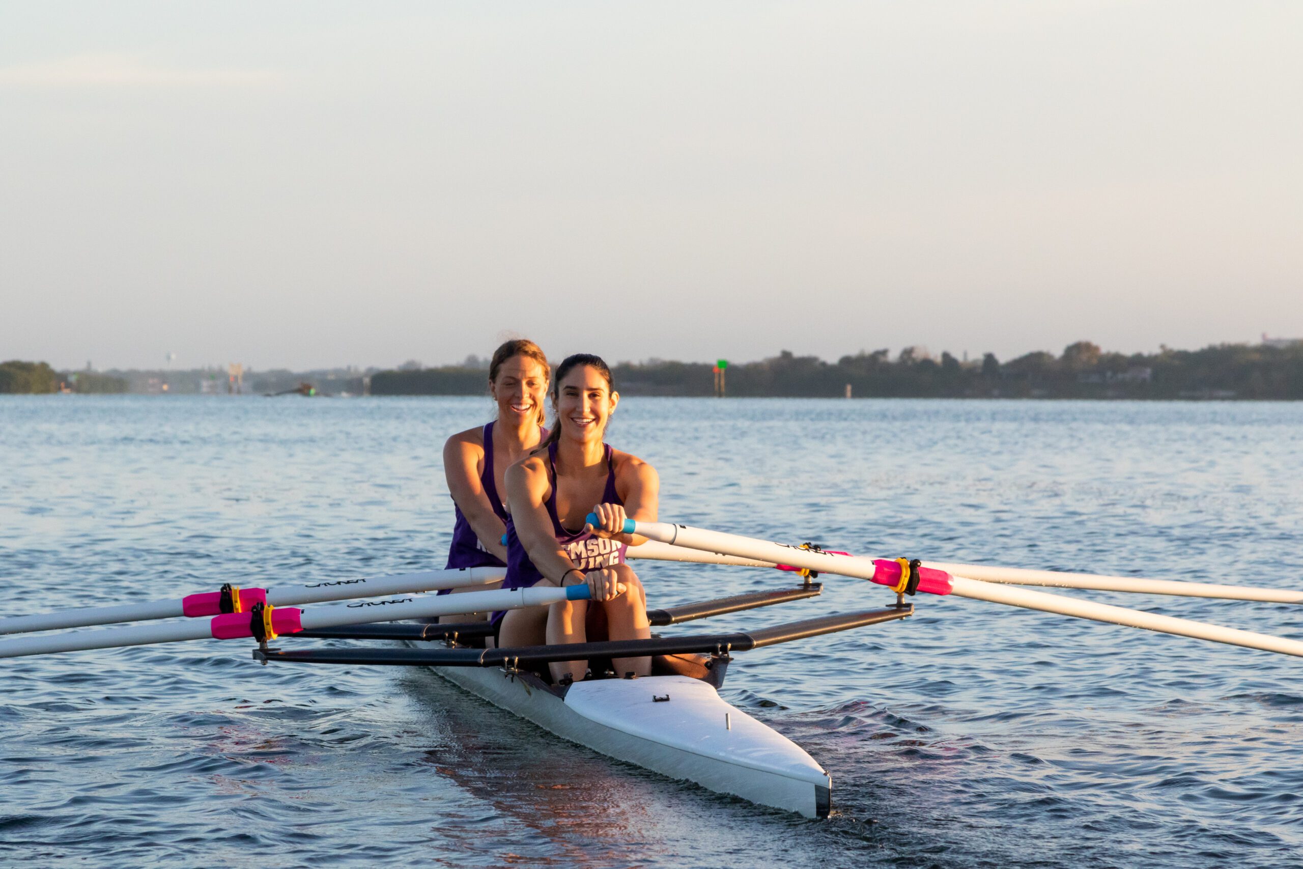 Jenny and Anna rowing