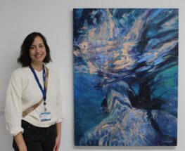 Morgan Serreno East of North Charleston wins the Best of Show - Student Choice Award for her acrylic and oil on canvas painting “Inhale.”