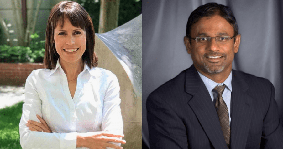 Annette Popp Towers and Pravin Naths' headshots