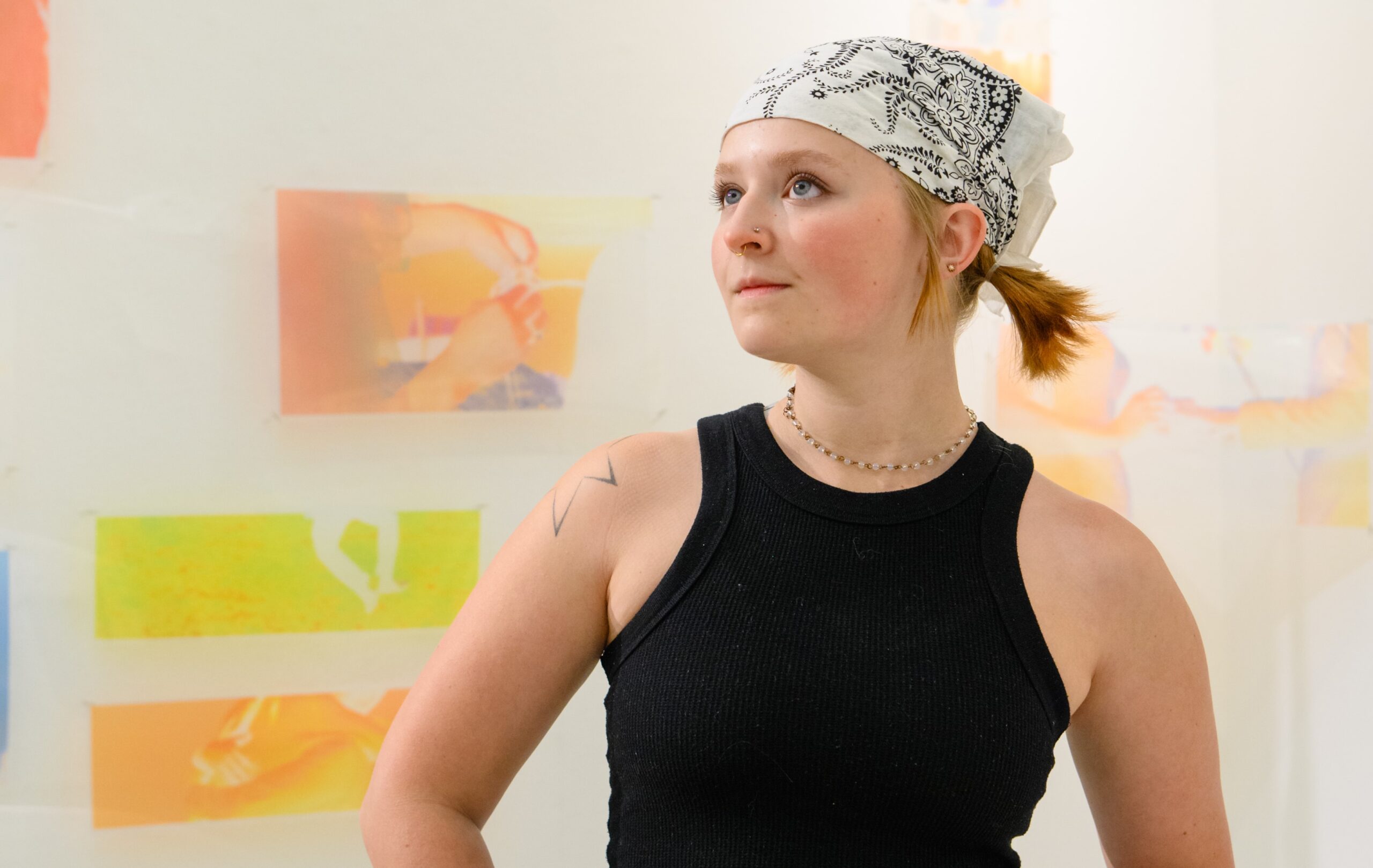 Haven Ross prepares her BFA Senior Exhibit ready in the Lee Gallery