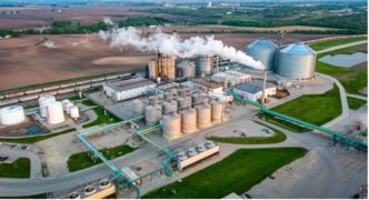 Clemson University scientists are designing a system to utilize the waste protein in the distillers grains as is done in this Iowa ethanol plant.