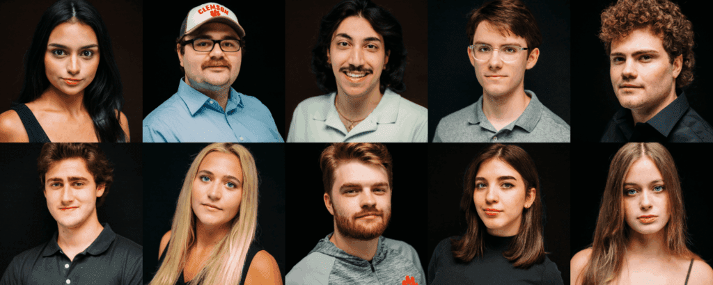 A collage of photos of Trilith Maymester participants: (top) Gabriela Balleza, Ethan Faulkner, Sharbel Feghali, Cole Jersek, Ethan Lee (bottom) Aidan McIlvaine, Hannah Noe, Corey Sudduth, Brianne Thomas, Diana Wells