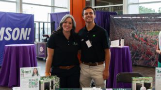 Christian Afonso (right) at the Clemson Career Fair.